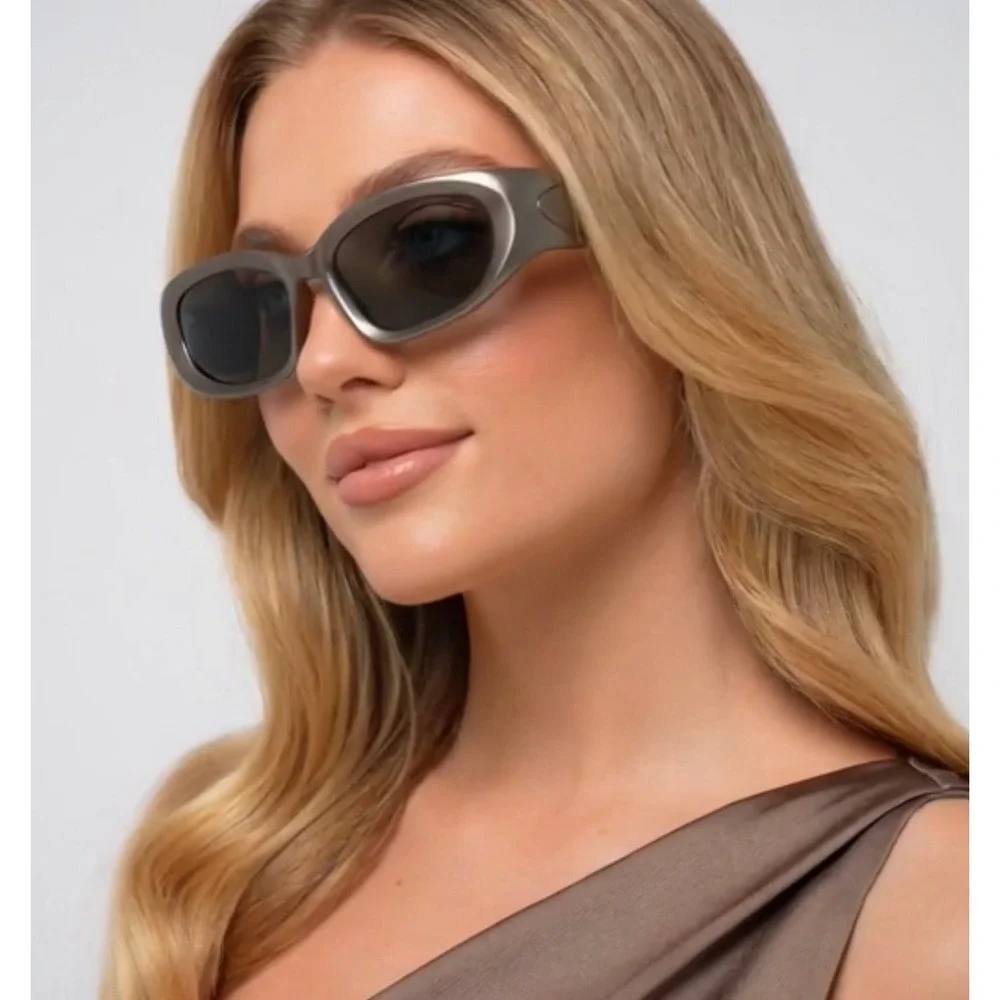 Sport Women Sunglasses Luxury Shield‎ Driving Golf Gray Frame Black Lens UV400